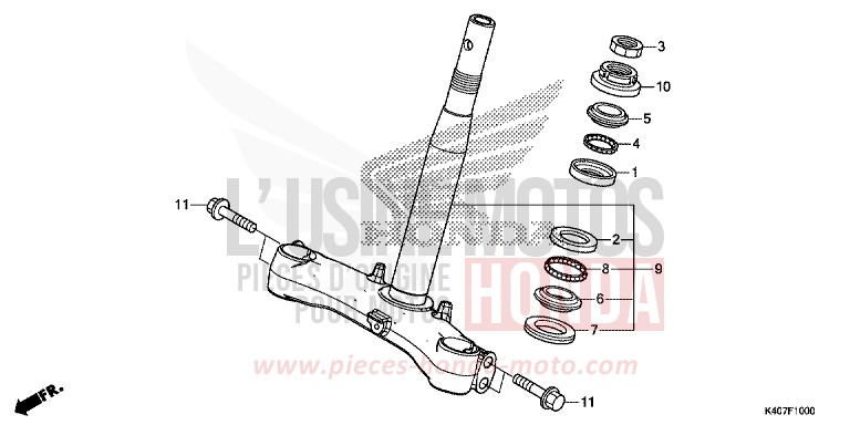STEERING STEM for Forza 125 MAT CARNELIAN RED METALLIC (R384) from 2019